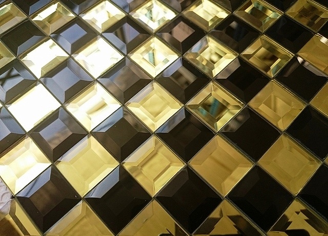 Mozaika sklenená čierno-zlatá diamond