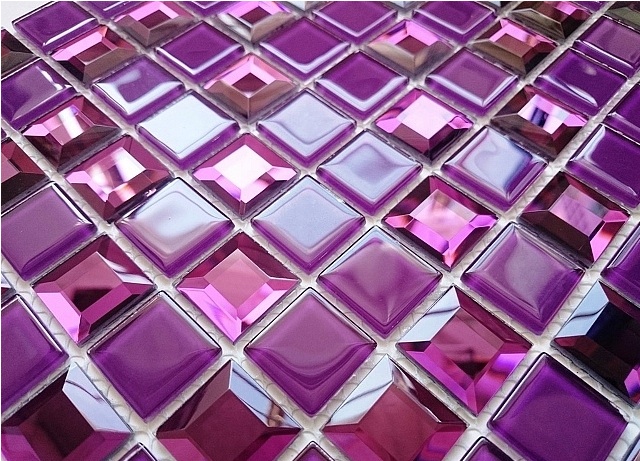 Mozaika sklenená diamond fialová mix