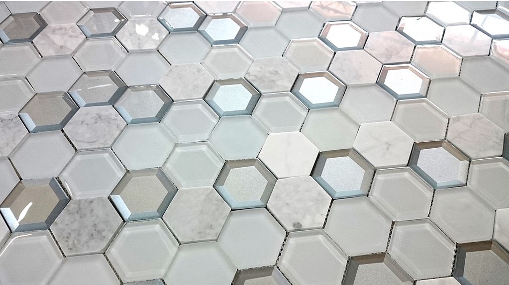 Mozaika kamenno-sklenená MAR01 hexagon