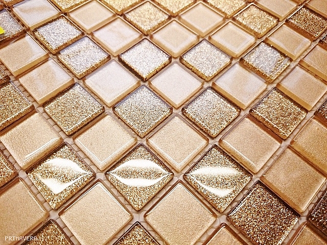 Mozaika sklenená brokát zlatá mix BM125