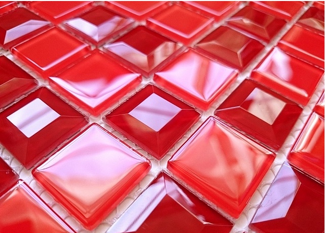 Mozaika sklenená červená diamond duo