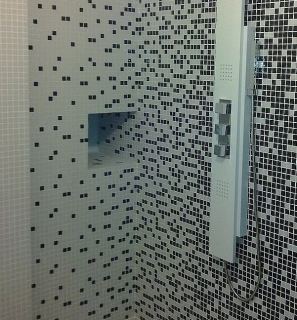 Mozaika sklenená melange čierno-biela