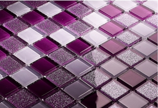 Mozaika sklenená brokát fialová mix
