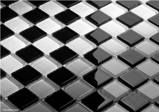 Mozaika sklenená bielo-čierna KM107